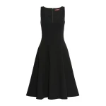 Max Mara Medusa Cady Circle Skirt Dress in Black | Midi Dresses | Luxury Shoes 