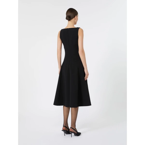 Max Mara Medusa Cady Circle Skirt Dress in Black | Midi Dresses | Luxury Shoes 