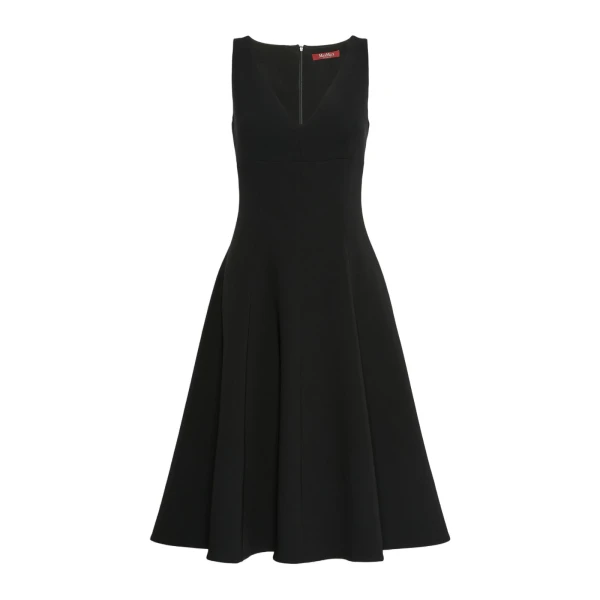 Max Mara Medusa Cady Circle Skirt Dress in Black | Midi Dresses | Luxury Shoes 