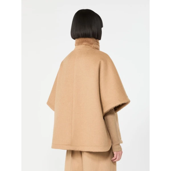 Max Mara Memo Camel and Teddy Reversible Cape in Camel | Coats | Luxury Shoes 