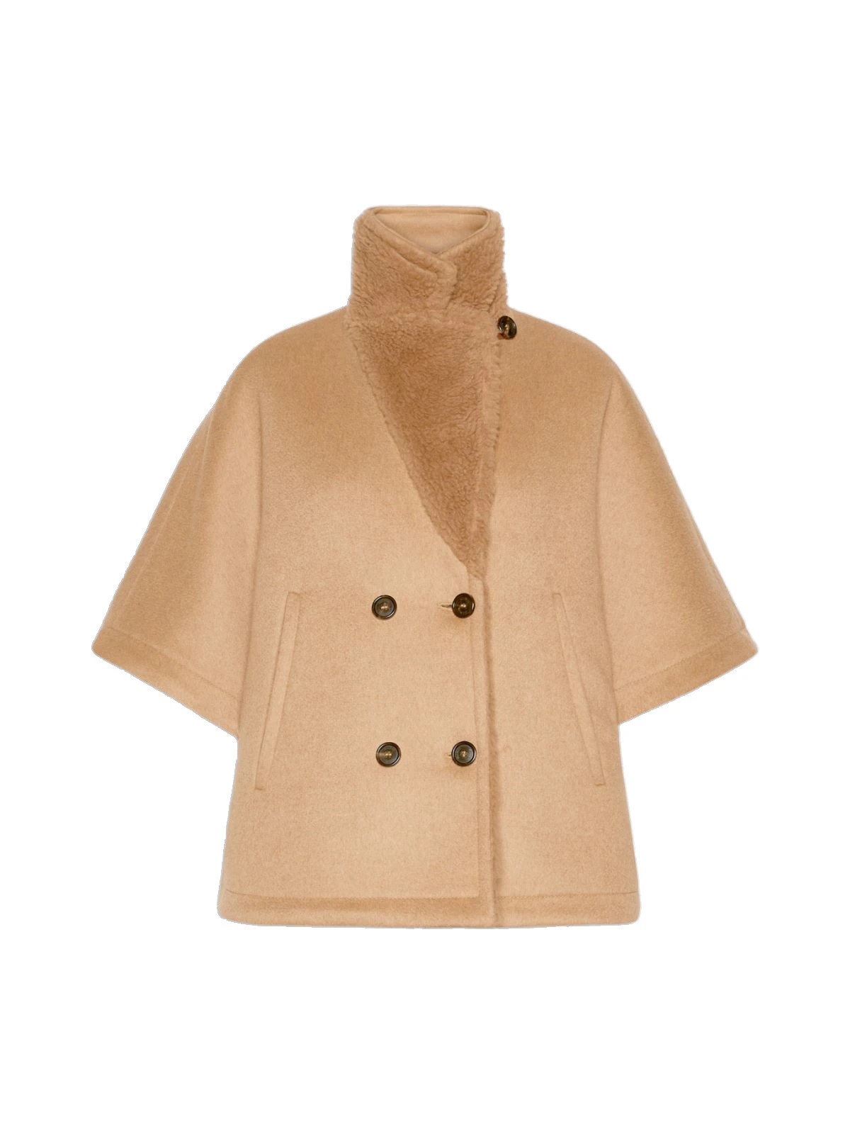 Max Mara Memo Camel and Teddy Reversible Cape in Camel Max Mara Memo Camel and Teddy Reversible Cape in Camel | Women | Luxury Shoes