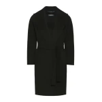 Max Mara Messi Double-Faced Wool Robe Coat in Black | Wool Coat | Luxury Shoes 