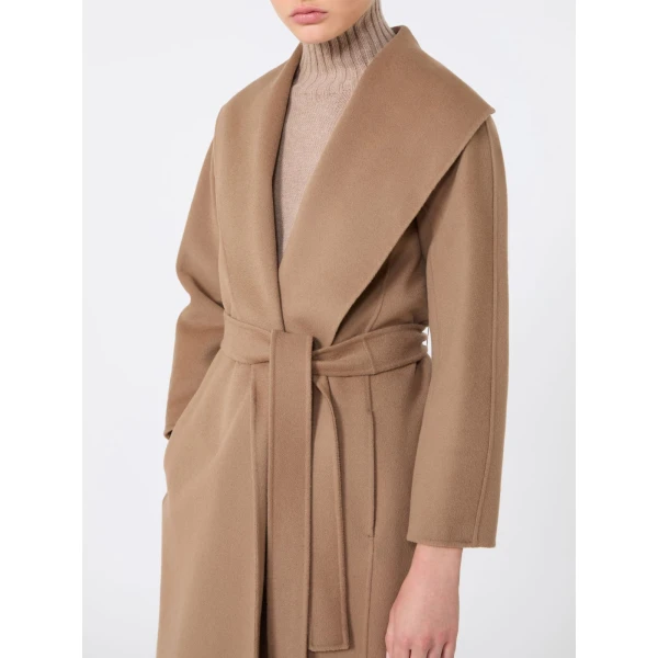 Max Mara Messi Double-Faced Wool Robe Coat in Camel | Wool Coat | Luxury Shoes 