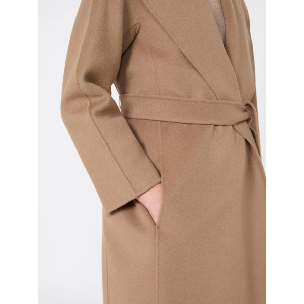 Max Mara Messi Double-Faced Wool Robe Coat in Camel | Wool Coat | Luxury Shoes 