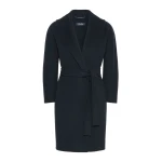Max Mara Messi Double-Faced Wool Robe Coat in Midnight Blue | Wool Coat | Luxury Shoes 