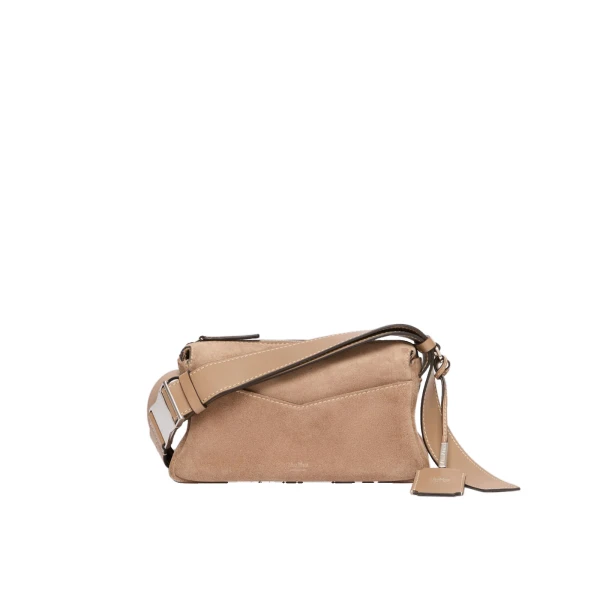 Max Mara Micro Split Leather Handbag in Mud | Mini Bags | Luxury Shoes 