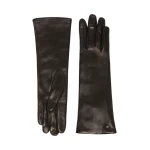 Max Mara Mid-Length Nappa Leather Gloves in Black | Gloves | Luxury Shoes 