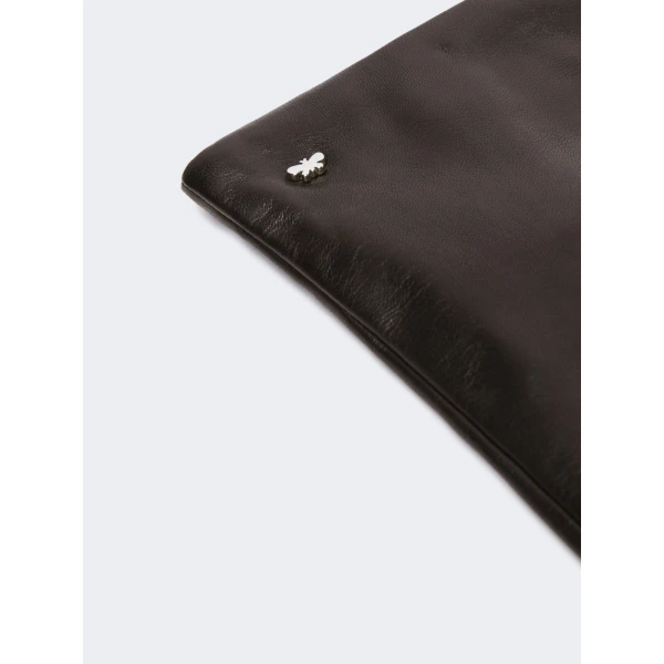 Max Mara Mid-Length Nappa Leather Gloves in Black | Gloves | Luxury Shoes 