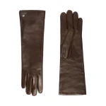 Max Mara Mid-Length Nappa Leather Gloves in Dark Brown | Gloves | Luxury Shoes 