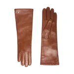 Max Mara Mid-Length Nappa Leather Gloves in Tobacco | Gloves | Luxury Shoes 