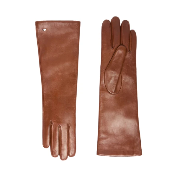 Mid-Length Nappa Leather Gloves in Tobacco