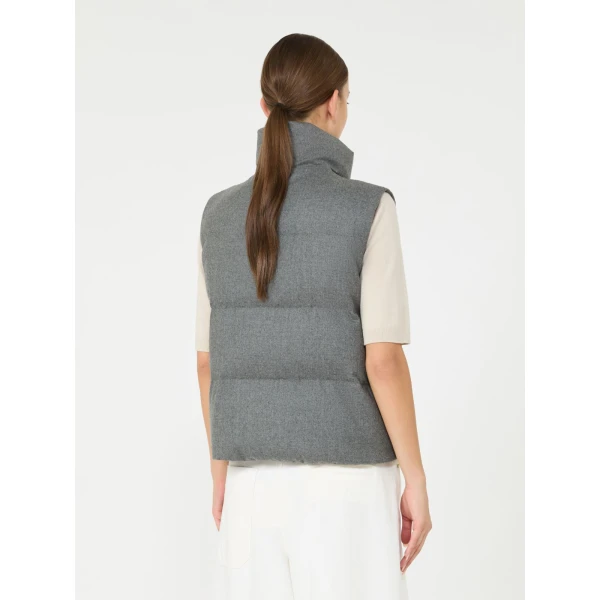 Max Mara Milord Padded Cashmere Blend Gilet in Medium Grey | Vests | Luxury Shoes 
