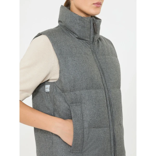 Max Mara Milord Padded Cashmere Blend Gilet in Medium Grey | Vests | Luxury Shoes 