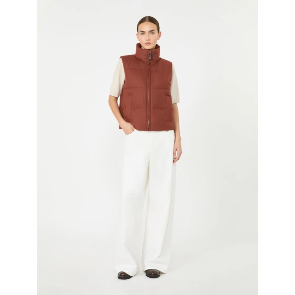 Max Mara Milord Padded Cashmere Blend Gilet in Rust | Vests | Luxury Shoes 