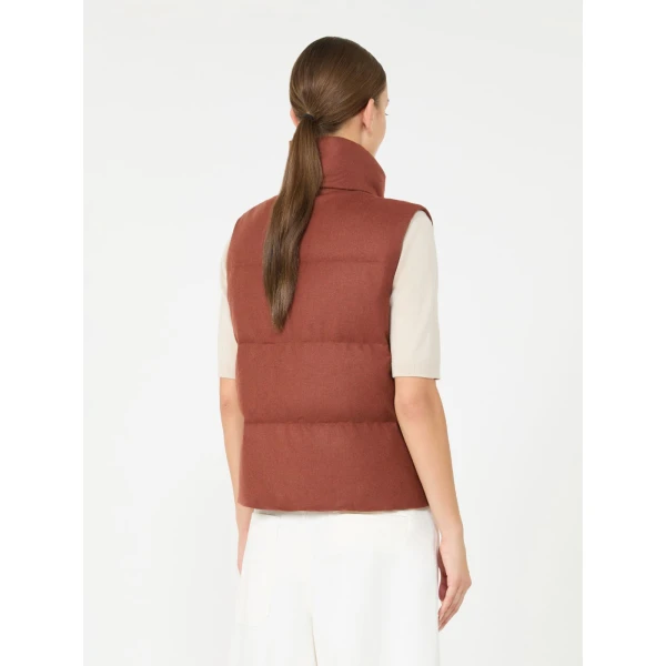 Max Mara Milord Padded Cashmere Blend Gilet in Rust | Vests | Luxury Shoes 
