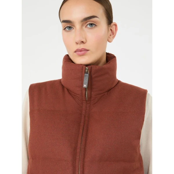Max Mara Milord Padded Cashmere Blend Gilet in Rust | Vests | Luxury Shoes 