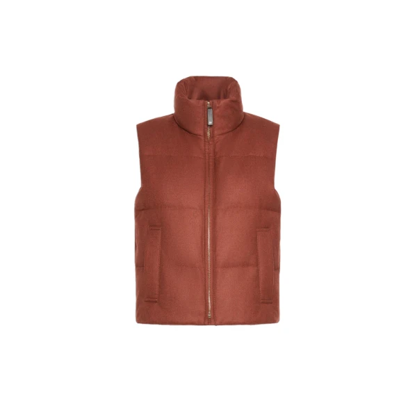 Milord Padded Cashmere Blend Gilet in Rust