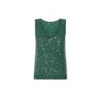Max Mara Milord Sleeveless Sequin Jumper in Green | Sweaters | Luxury Shoes 