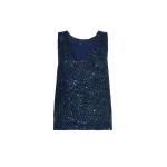 Max Mara Milord Sleeveless Sequin Jumper in Navy | Sweaters | Luxury Shoes 