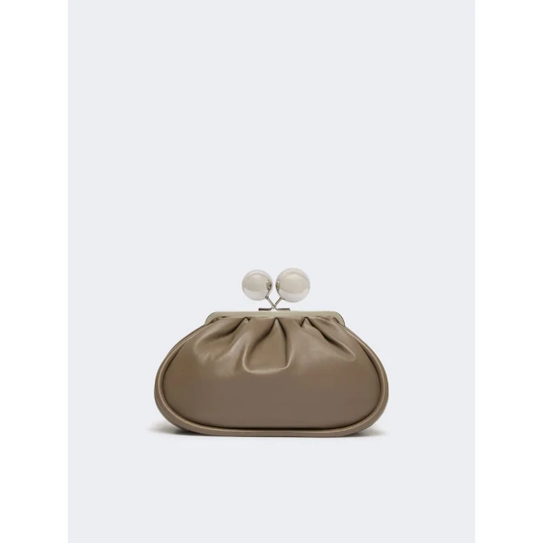 Max Mara Milvanew Medium Nappa Pasticcino Bag in Mud | Clutch Bags | Luxury Shoes 