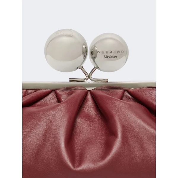 Max Mara Milvanew Medium Nappa Pasticcino Bag in Ruby | Clutch Bags | Luxury Shoes 