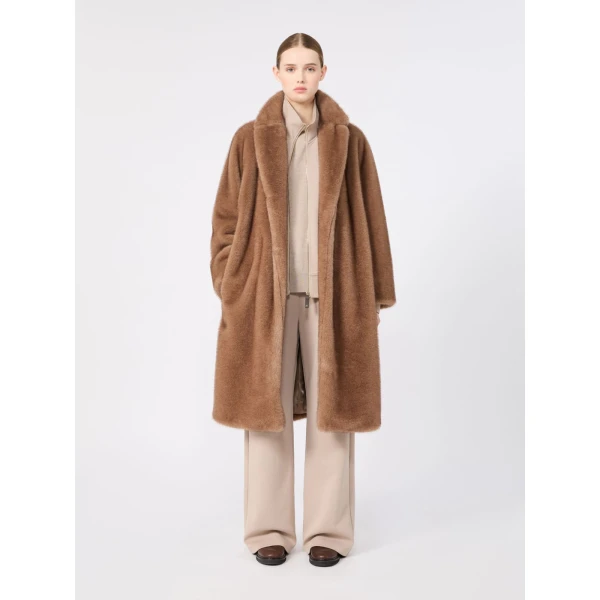 Max Mara Miss Soft-Textured Wrap Coat in Beige | Coats | Luxury Shoes 