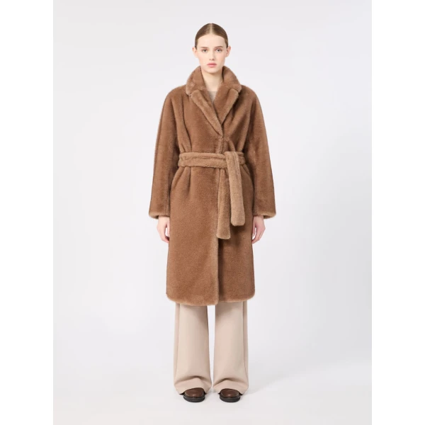 Max Mara Miss Soft-Textured Wrap Coat in Beige | Coats | Luxury Shoes 
