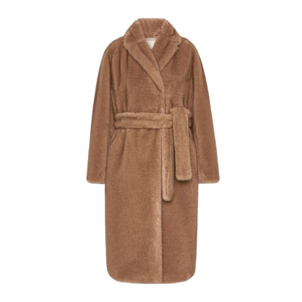 Max Mara Miss Soft-Textured Wrap Coat in Beige | Coats | Luxury Shoes 