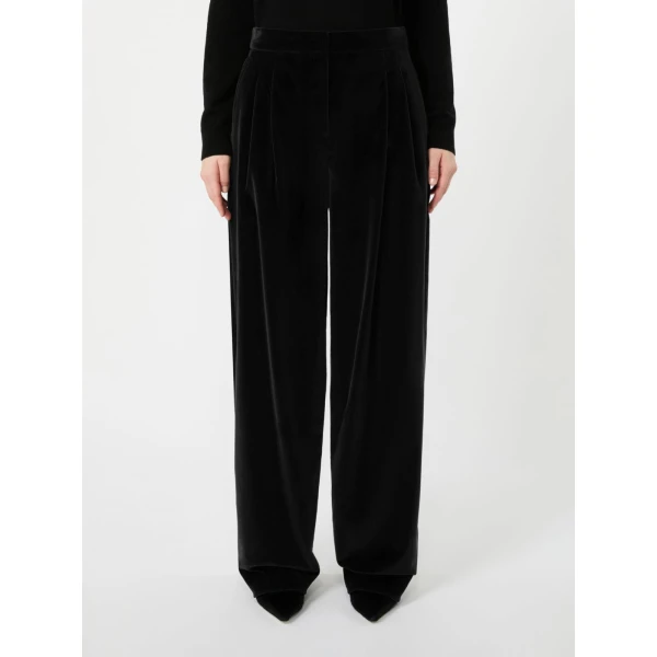 Max Mara Mister Cotton Velvet Trousers in Black | Tailored pants | Luxury Shoes 