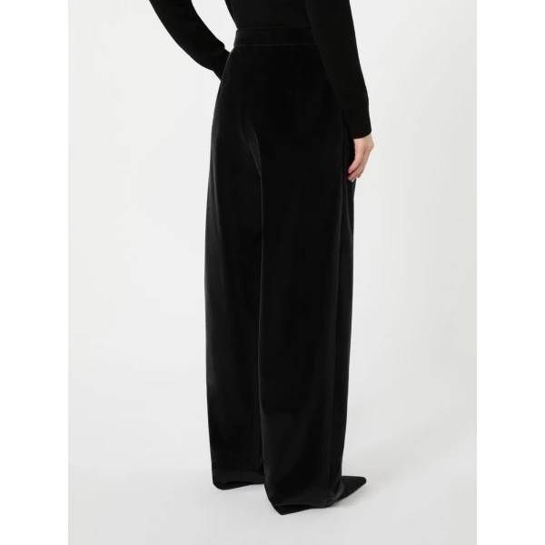 Max Mara Mister Cotton Velvet Trousers in Black | Tailored pants | Luxury Shoes 