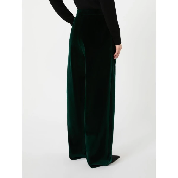 Max Mara Mister Cotton Velvet Trousers in Green | Tailored pants | Luxury Shoes 