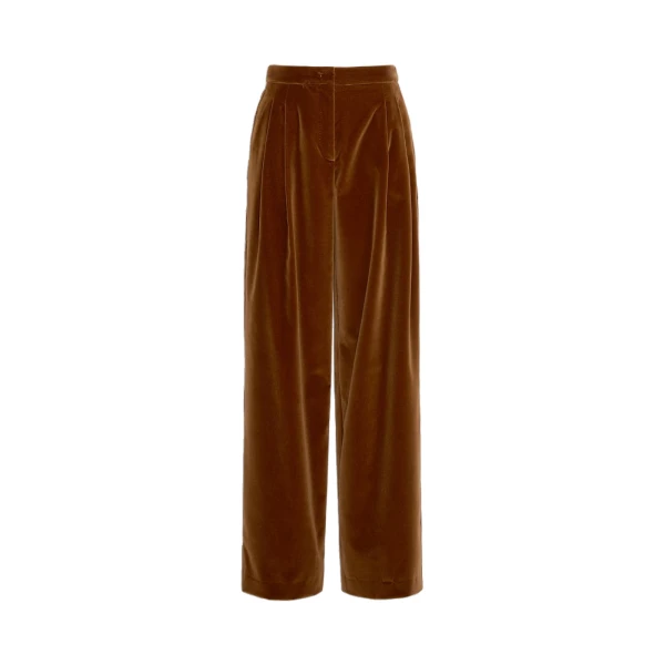 Max Mara Mister Cotton Velvet Trousers in Tobacco | Tailored pants | Luxury Shoes 