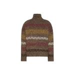 Max Mara Moda Jacquard Wool Cotton Roll Neck Jumper in Chocolate | Turtlenecks | Luxury Shoes 