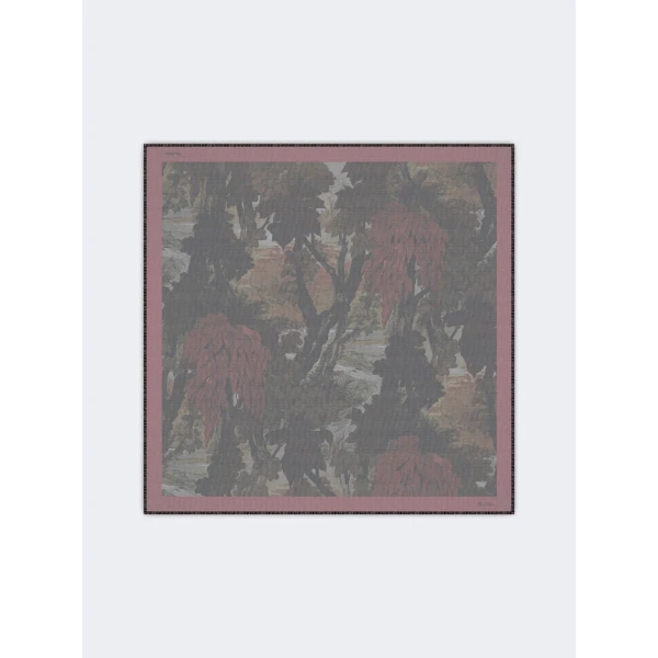 Max Mara Moneta Printed Wool and Silk Shawl in Shaded Pink | Scarves | Luxury Shoes 
