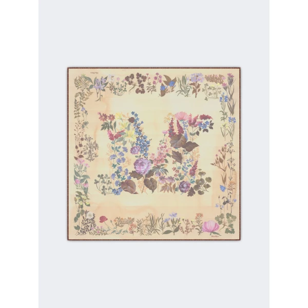 Max Mara Moneta Wool and Silk Square Shawl in Beige | Scarves | Luxury Shoes 