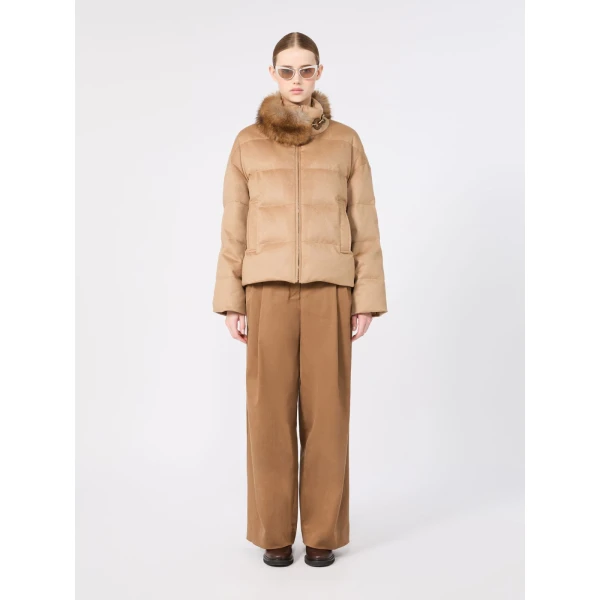 Max Mara Mora Reversible Camel Drap Puffer Jacket in Beige | Jackets | Luxury Shoes 