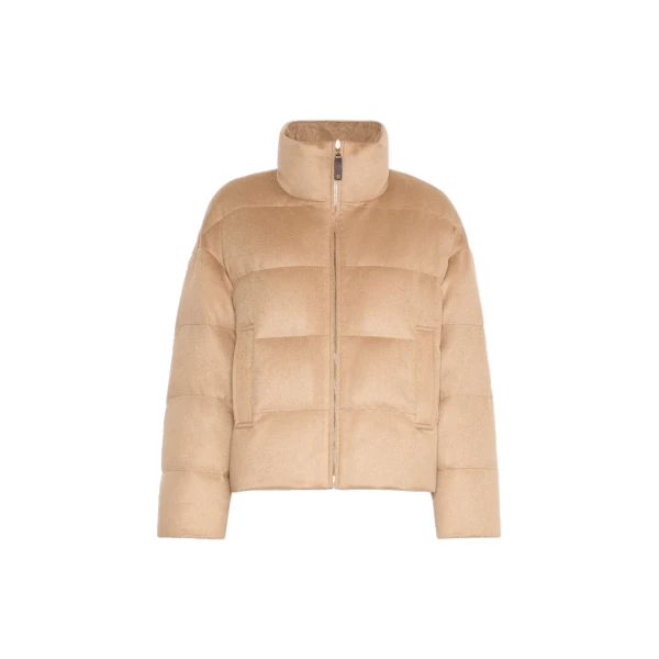 Max Mara Mora Reversible Camel Drap Puffer Jacket in Beige | Jackets | Luxury Shoes 