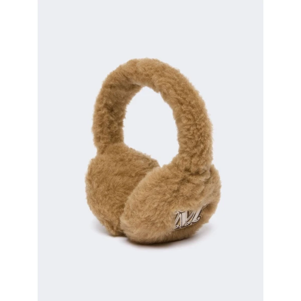 Max Mara Muffy Teddy Fabric Earmuffs in Camel | Hats | Luxury Shoes 