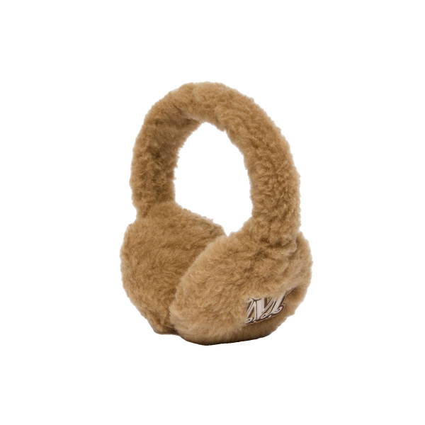 Max Mara Muffy Teddy Fabric Earmuffs in Camel | Hats | Luxury Shoes 