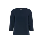 Max Mara Multia Stretch Cotton Boat-Neck T-Shirt in Navy | T-shirts | Luxury Shoes 