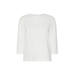 Max Mara Multia Stretch Cotton Boat-Neck T-Shirt in White | T-shirts | Luxury Shoes 