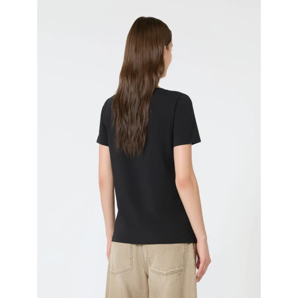 Max Mara Multib Stretch Jersey Basic T-Shirt in Black | T-shirts | Luxury Shoes 