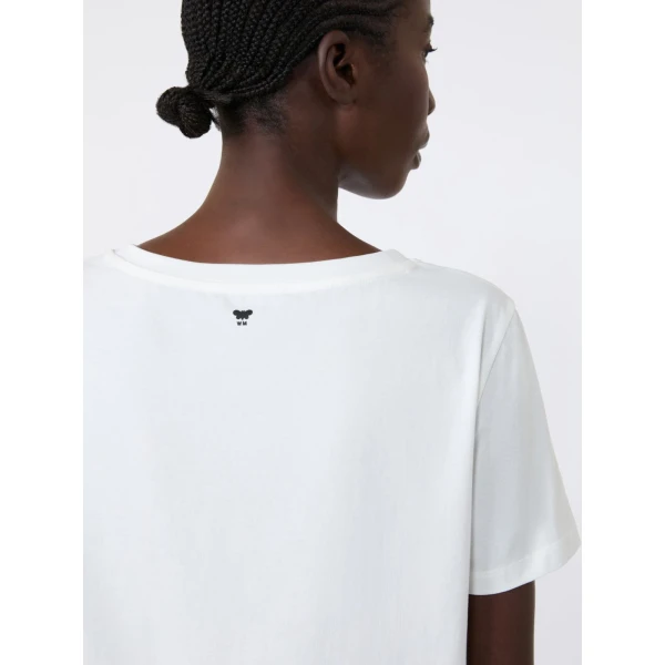 Max Mara Multib Stretch Jersey Basic T-Shirt in White | T-shirts | Luxury Shoes 