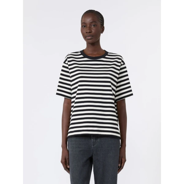 Max Mara Multid Jersey Boxy T-Shirt in Black | T-shirts | Luxury Shoes 