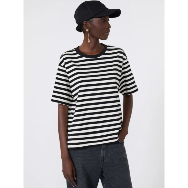 Max Mara Multid Jersey Boxy T-Shirt in Black | T-shirts | Luxury Shoes 
