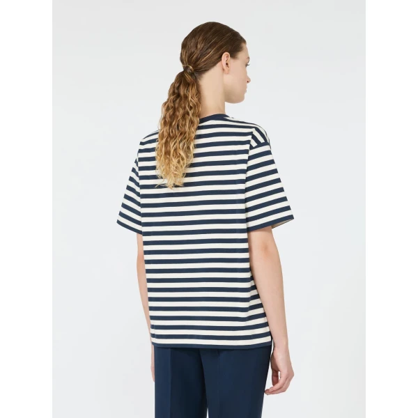 Max Mara Multid Jersey Boxy T-Shirt in Navy | T-shirts | Luxury Shoes 