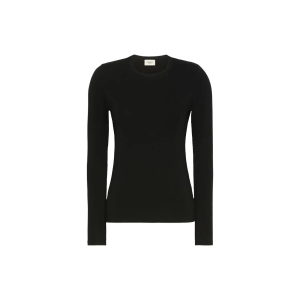 Max Mara Multie Stretch Viscose Jersey T-Shirt in Black | T-shirts | Luxury Shoes 