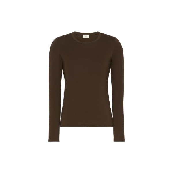 Max Mara Multie Stretch Viscose Jersey T-Shirt in Dark Brown | T-shirts | Luxury Shoes 