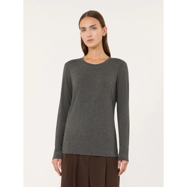 Max Mara Multie Stretch Viscose Jersey T-Shirt in Dark Grey | T-shirts | Luxury Shoes 