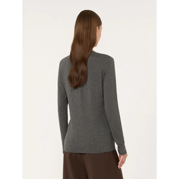 Max Mara Multie Stretch Viscose Jersey T-Shirt in Dark Grey | T-shirts | Luxury Shoes 